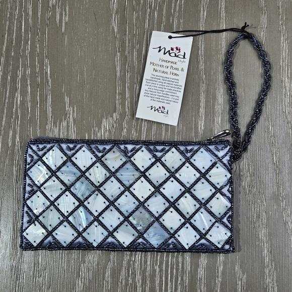 Mad Style Handbags - Mad By Design Handmade Mother Of Pearl & Natural Horn Bag NWT